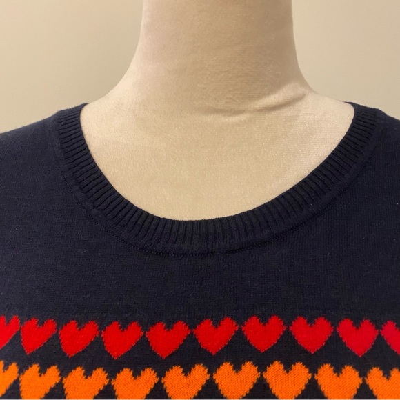 Chaser Small Rainbow Hearts Navy Blue Long Sleeve Pullover - Picture 8 of 12